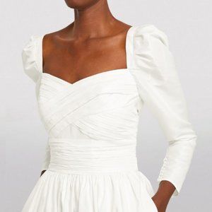 Self-Portrait White Taffeta Mini Dress  - US 6 - BRAND NEW WITH TAGS